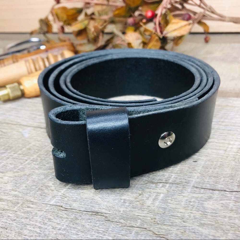 Black leather belt-handmade top grain bridle leather belt 1.5 inch wide